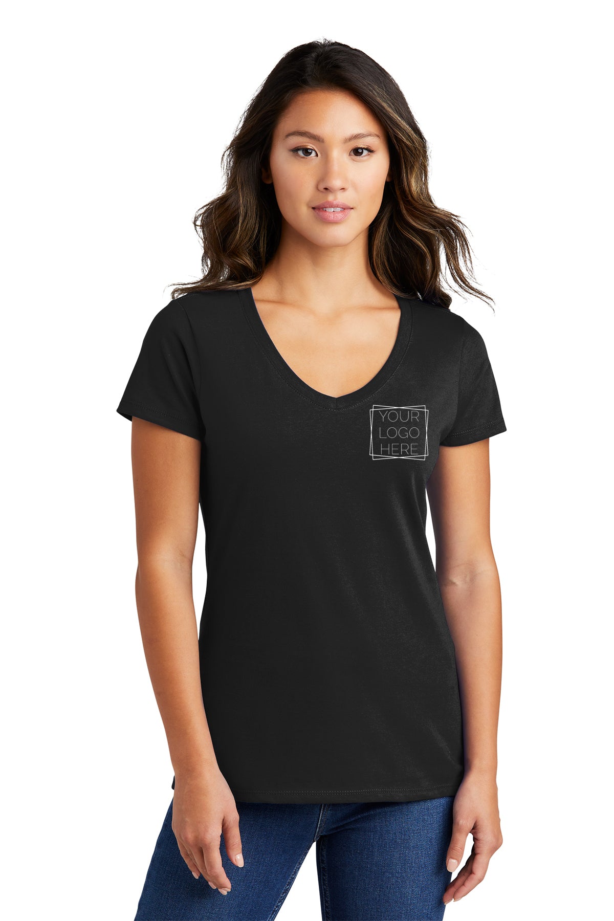 Branded Double Sided V-Neck Women's Tee