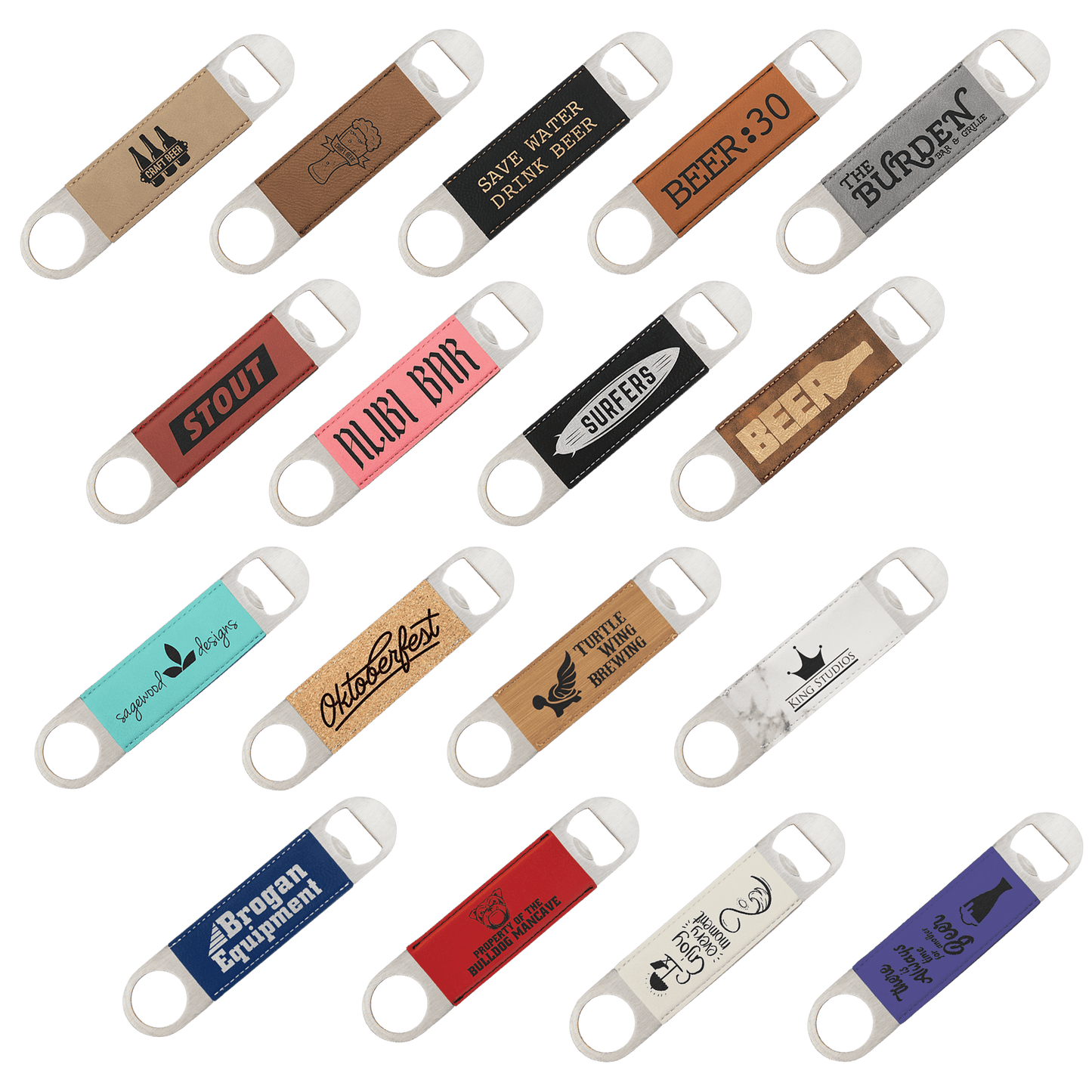 Branded Leatherette Bottle Openers
