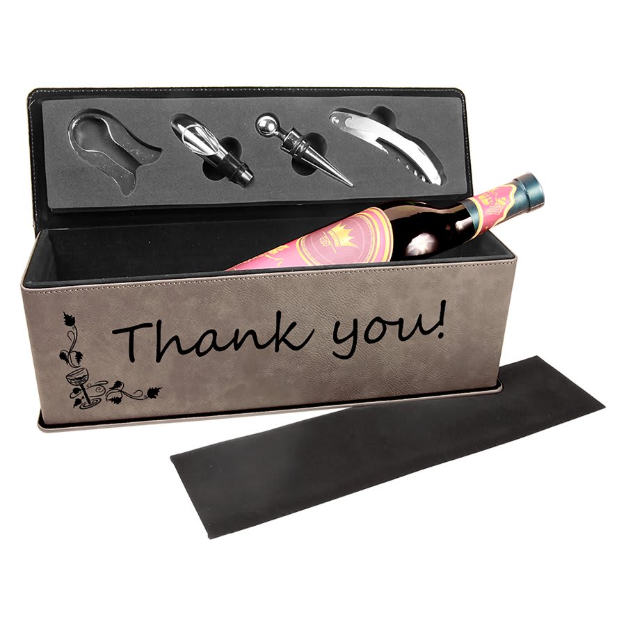 Branded Leatherette Wine Box with Tools