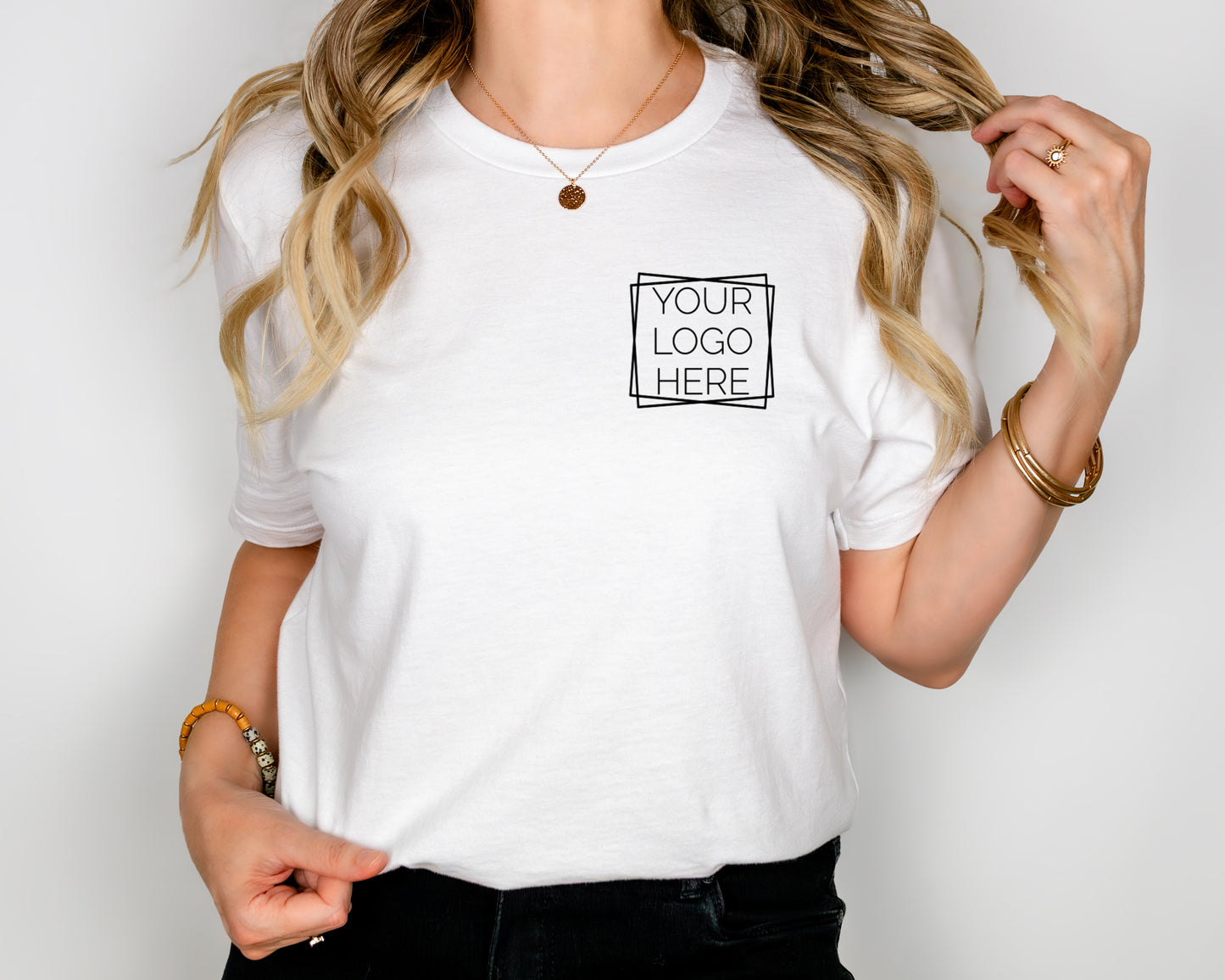 Branded Double Sided Crew Neck Women's Tee