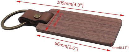 Custom Walnut and Leather Keychain